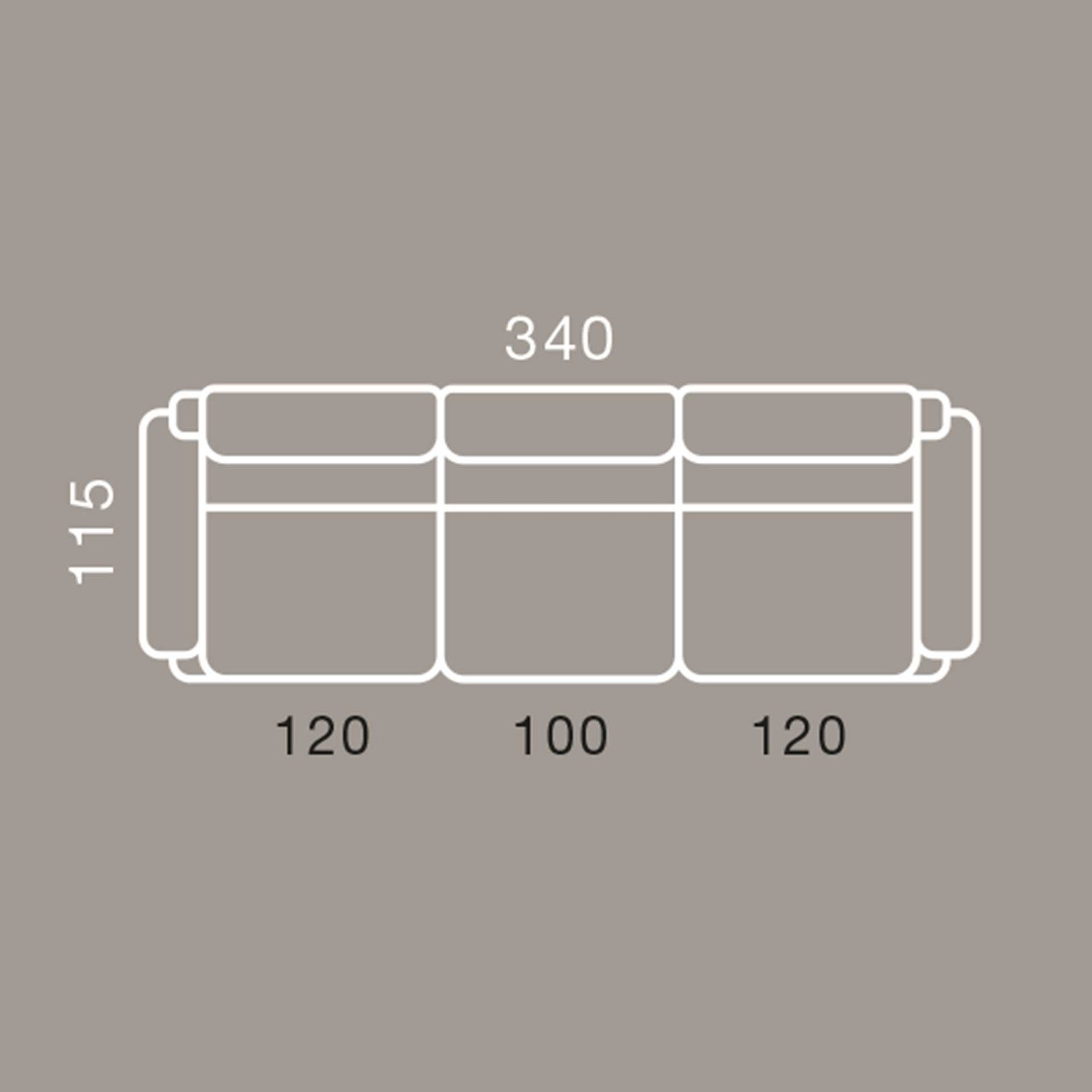 Straight sofa 340cm