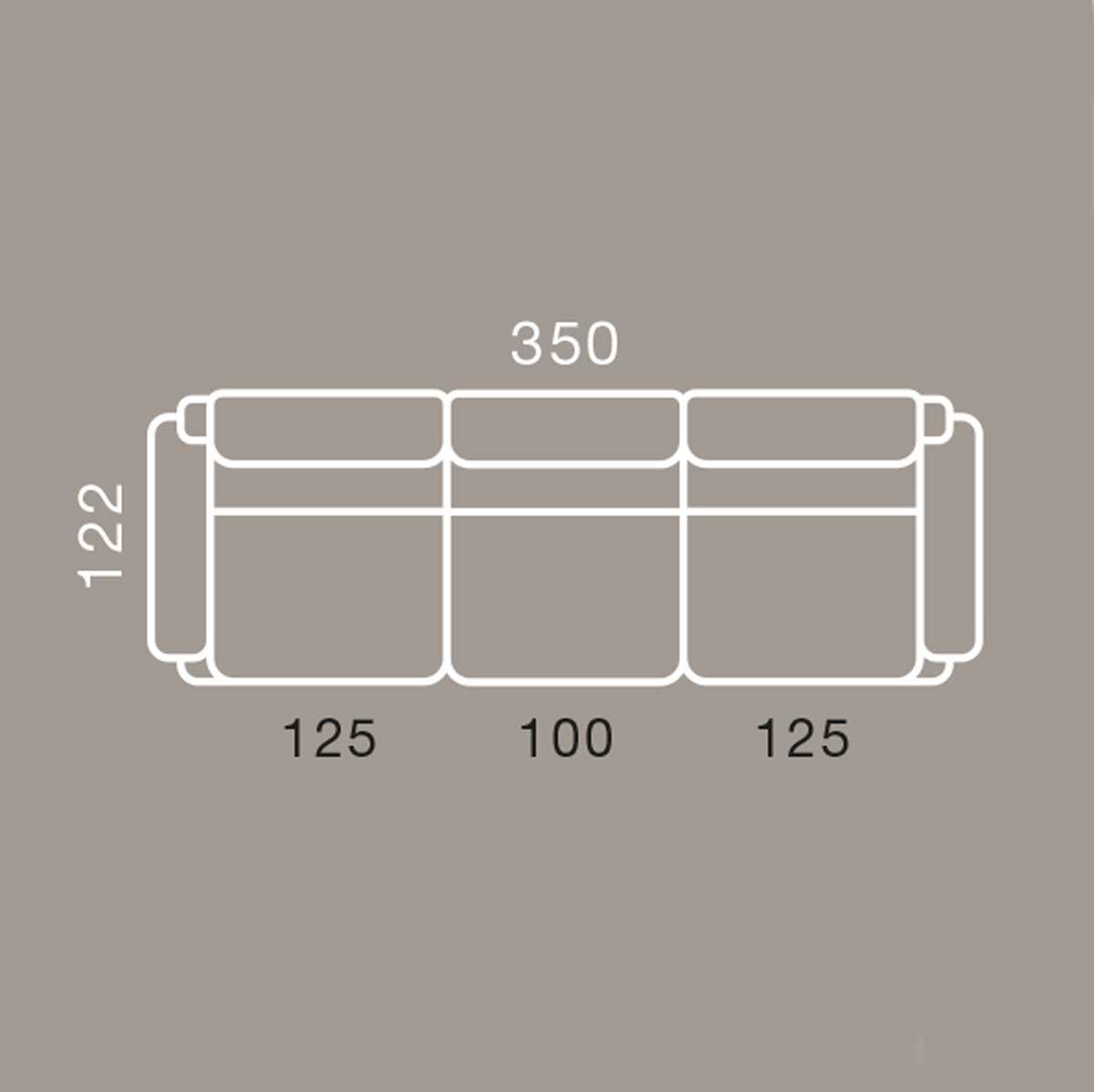 Straight sofa 350cm
