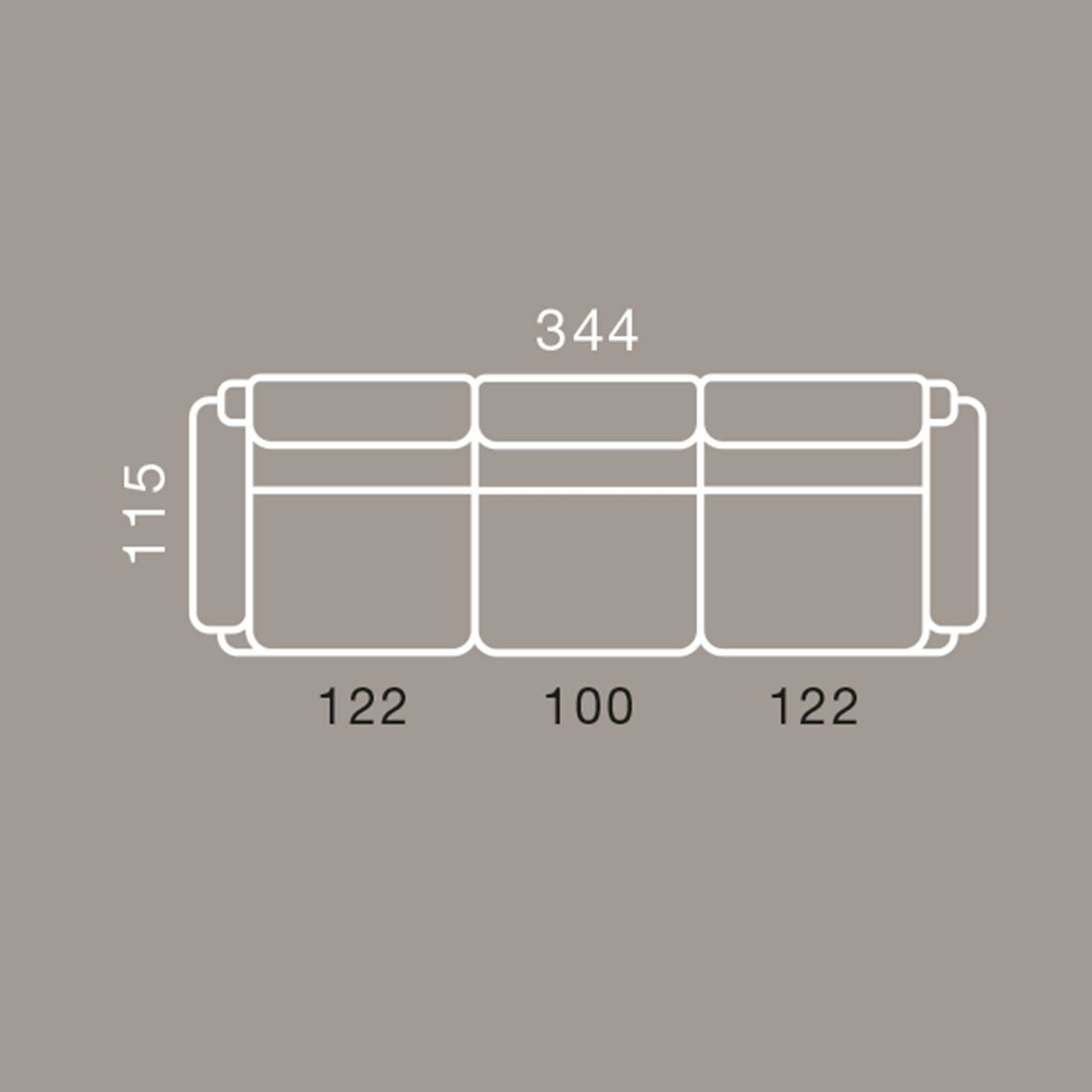 Straight sofa 344cm